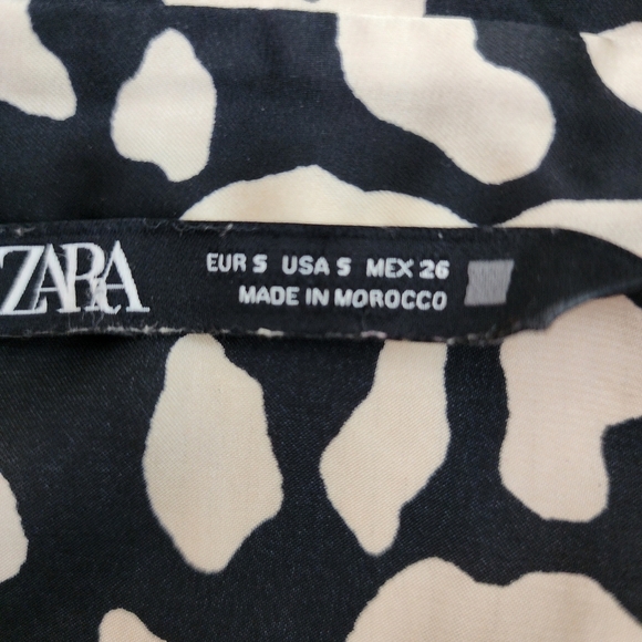 Zara Leopard Print Satin Belted Shirt Dress Size S Animal Print Longsleeve. - Picture 11 of 12